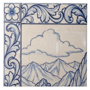 Machu Picchu Azulejo-Wandbild 1 von 6 oben links Fliese