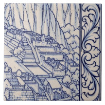 Machu Picchu Azulejo-Wandbild 4 von 6 Mitte rechts
