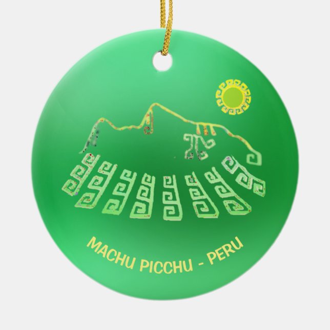 Machu Picchu Cusco Peru Keramik Ornament (Vorne)