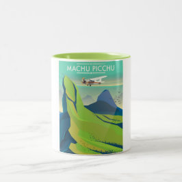 Machu Picchu Flight Travel Poster Zweifarbige Tasse