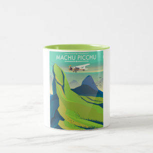 Machu Picchu Flugreiseplakat Zweifarbige Tasse