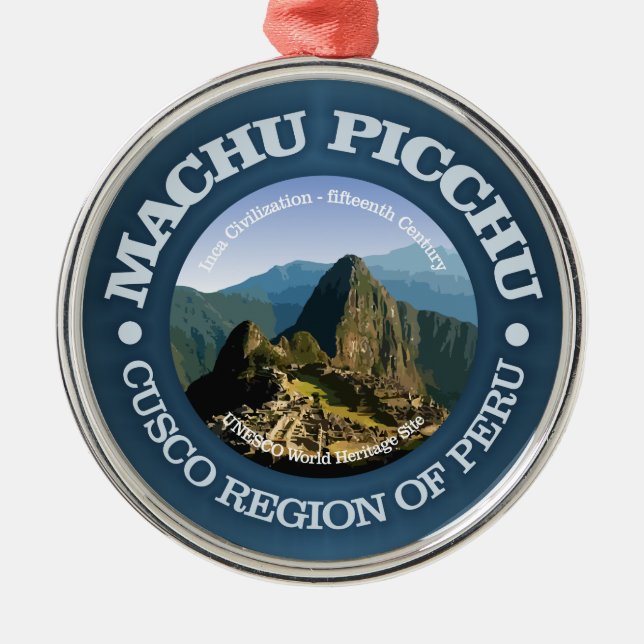 Machu Picchu Ornament Aus Metall (Vorne)
