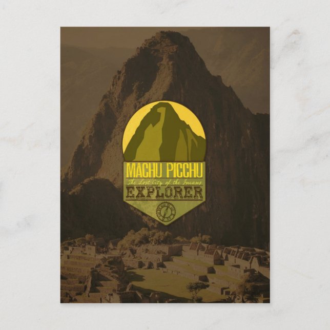 Machu Picchu Peru Explorer Travel Postcard Postkarte (Vorderseite)