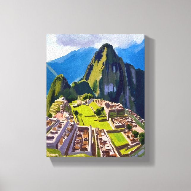 Machu Picchu Peru Gemälde Leinwanddruck (Vorderseite)