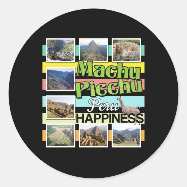 Machu Picchu Peru Glück Runder Aufkleber (Vorderseite)