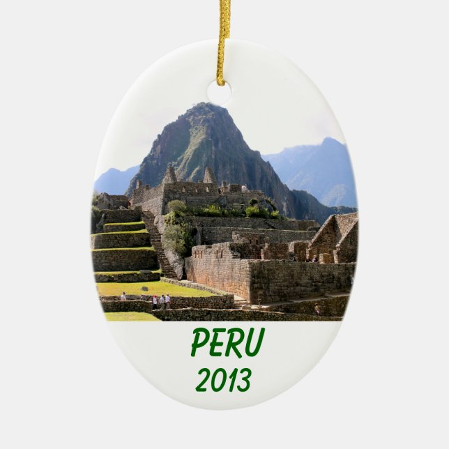 Machu Picchu Peru - Huayna Picchu Mountain Keramik Ornament (Vorne)