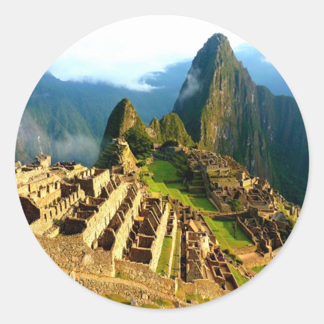 Machu Picchu peru inca Runder Aufkleber (Vorderseite)