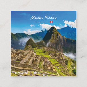 Machu Picchu, Peru - Inka-Stadt Ruinen Quadratische Visitenkarte