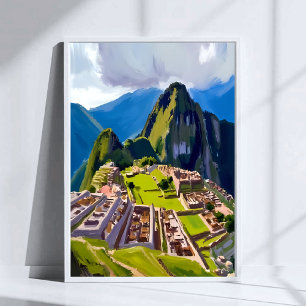 Machu Picchu Peru Malerei Poster