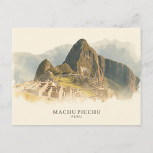 Machu Picchu, Peru Minimalist Boho Reise Postkarte