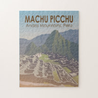 Machu Picchu Peru Reisekunst Vintag