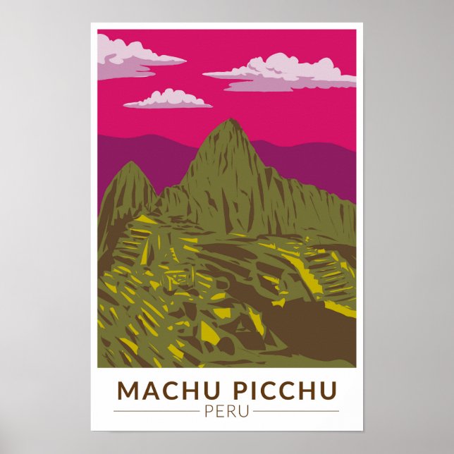 Machu Picchu Peru Reisen Art Retro Poster (Vorne)