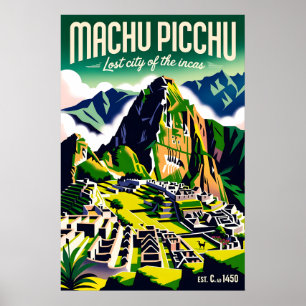 Machu Picchu Peru Retro-Reiseplakat-Kunst Poster