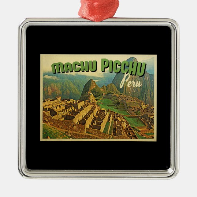 Machu Picchu Peru Silbernes Ornament (Vorne)