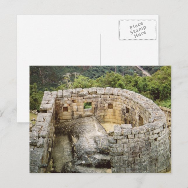 Machu Picchu Peru Tempel der Sonnenruinen Postkarte (Vorne/Hinten)