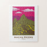 Machu Picchu Peru Travel Art Retro<br><div class="desc">Machu Picchu vector artwork. Machu Picchu is an Incan citadel set high in the Andes Mountains in Peru,  above the Urubamba River valley.</div>
