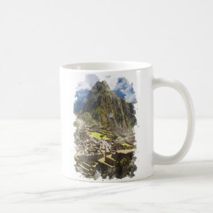 Machu Picchu Peru Wasserfarbenkunst Kaffeetasse