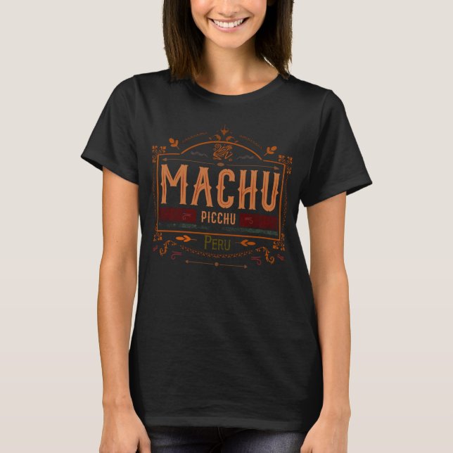 Machu Picchu peruanische Logo-Kunst T-Shirt (Vorderseite)