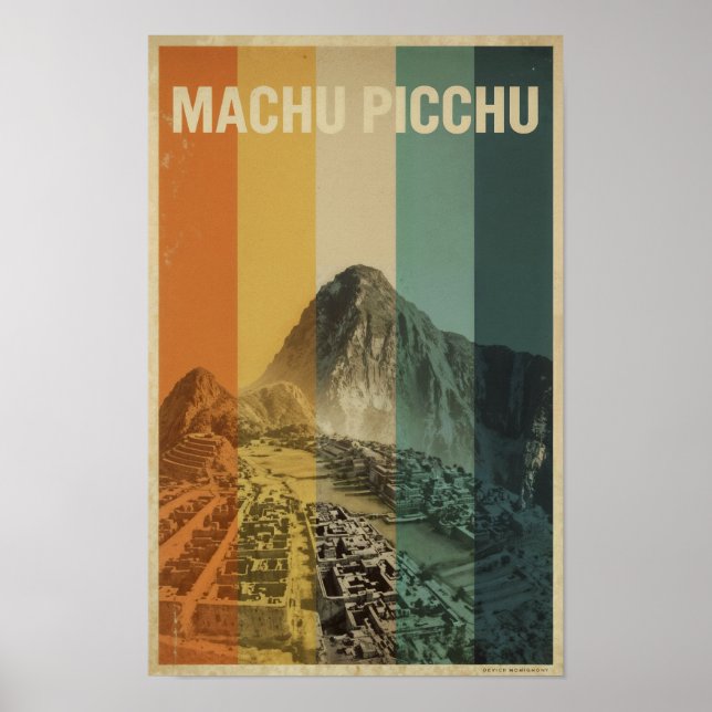 Machu Picchu Retro Reise Poster (Vorne)