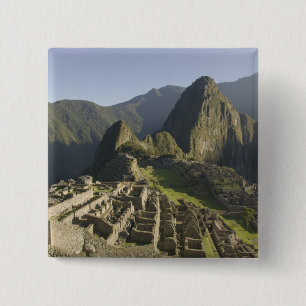 Machu Picchu, Ruinen der Inkastadt, Peru. Button