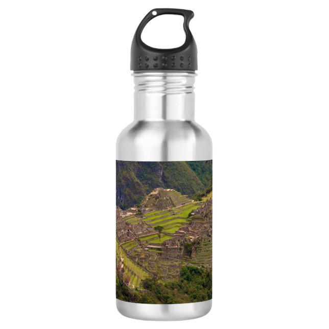 Machu Picchu Ruinen, Peru Edelstahlflasche (Vorderseite)