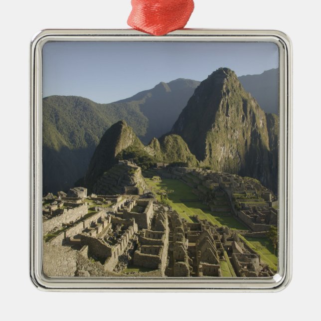 Machu Picchu, Ruinen von Inka Stadt, Peru. Silbernes Ornament (Vorne)