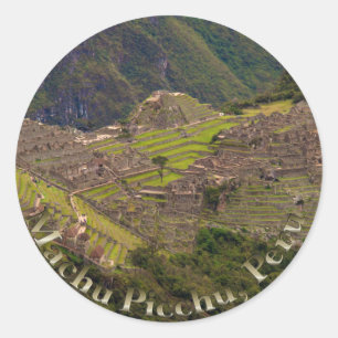 Machu Picchu Ruins, Peru Runder Aufkleber
