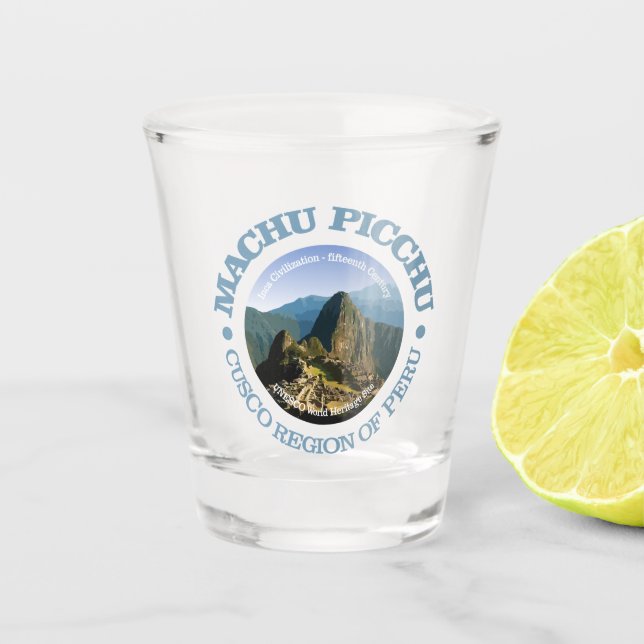 Machu Picchu Schnapsglas (Vorderseite)