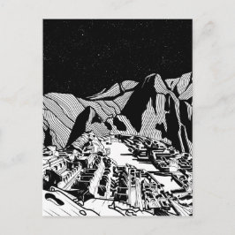 Machu Picchu Schwarzweißlandschaft Postkarte