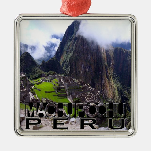 Machu Picchu Silbernes Ornament (Vorne)