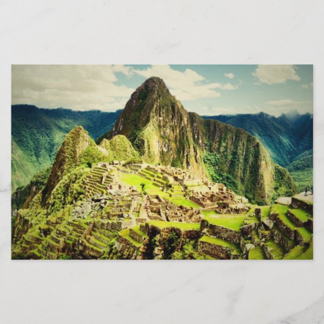 Machu Picchu stilisierte Papierblätter (Vorderseite)