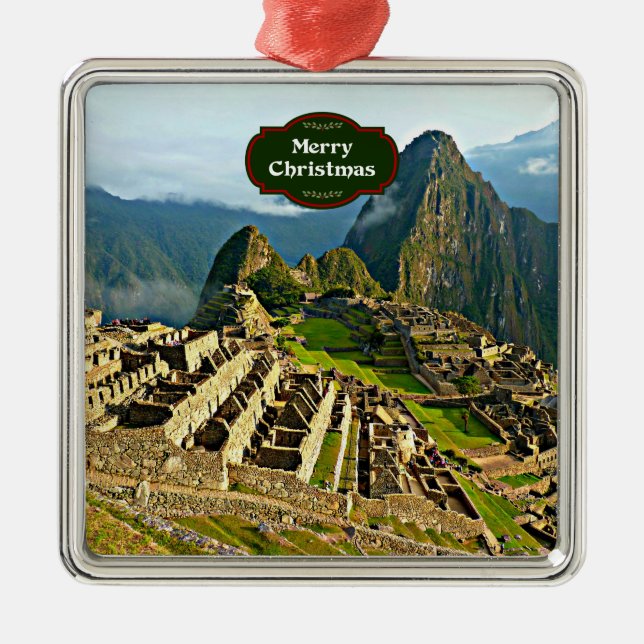 Machu Picchu Weihnachten Ornament Aus Metall (Vorne)