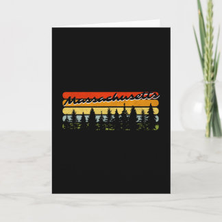 Machusetts Forest Sunset Trees Cabin Theme Souveni Karte