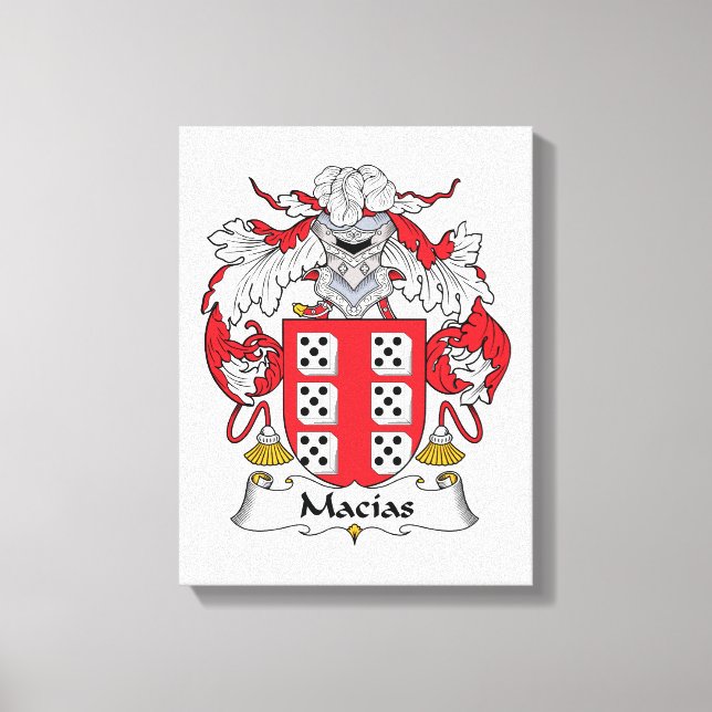 Macias Familienwappen Leinwanddruck (Vorderseite)