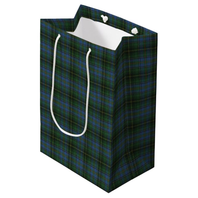 MacInnis Junting Ancient Scottish Tartan Mittlere Geschenktüte (Vorderseite Schrägansicht)