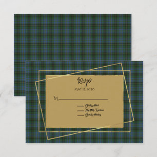 MacInnis Tartan Kariert Wedding RSVP Karte