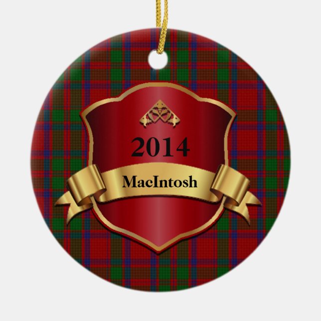 MacIntosh Tartan Karierte benutzerdefinierte Ornam Keramikornament (Vorne)