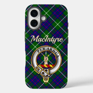 MacIntyre Clan-Abzeichen und Tartan iPhone / iPad- 16 Hülle
