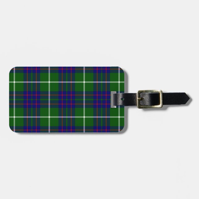 MacIntyre tartan grün kariert Gepäckanhänger (Vorderseite horizontal)
