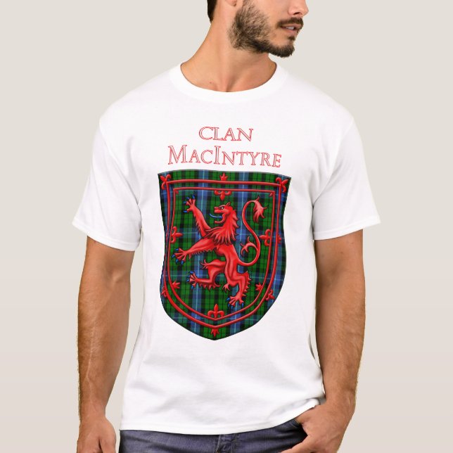 MacIntyre Tartan Scottish Kariert Lion Rampant T-Shirt (Vorderseite)