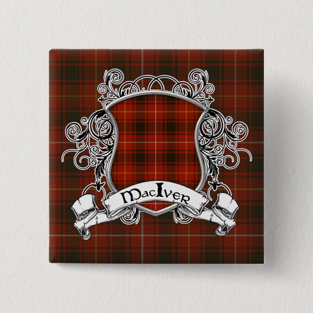 MacIver Tartan-Schild Button (Vorderseite)