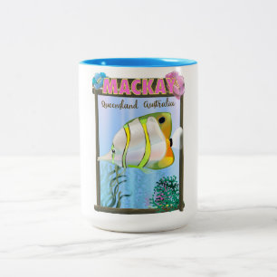 Mackay Australia Tropenposter Zweifarbige Tasse