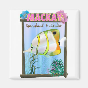 Mackay Australien Tropisches Reiseplakat Magnet