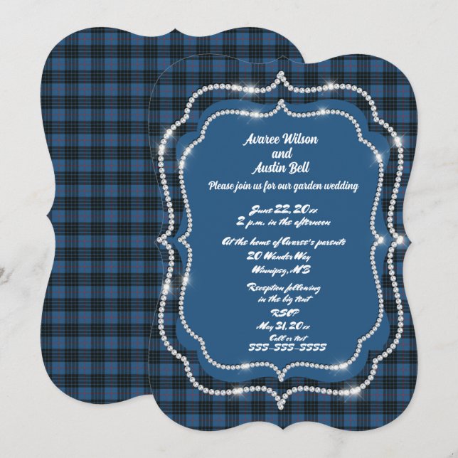 MacKay Blue Ancient Original Tartan Wedding Einladung (Vorne/Hinten)