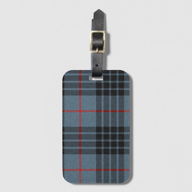 MacKay Blue Tartan Kariertes schottisches Muster Gepäckanhänger (Vorderseite Vertikal)