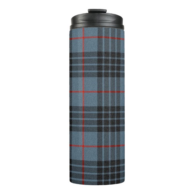 MacKay Blue Tartan Kariertes schottisches Muster Thermosbecher (Vorderseite)