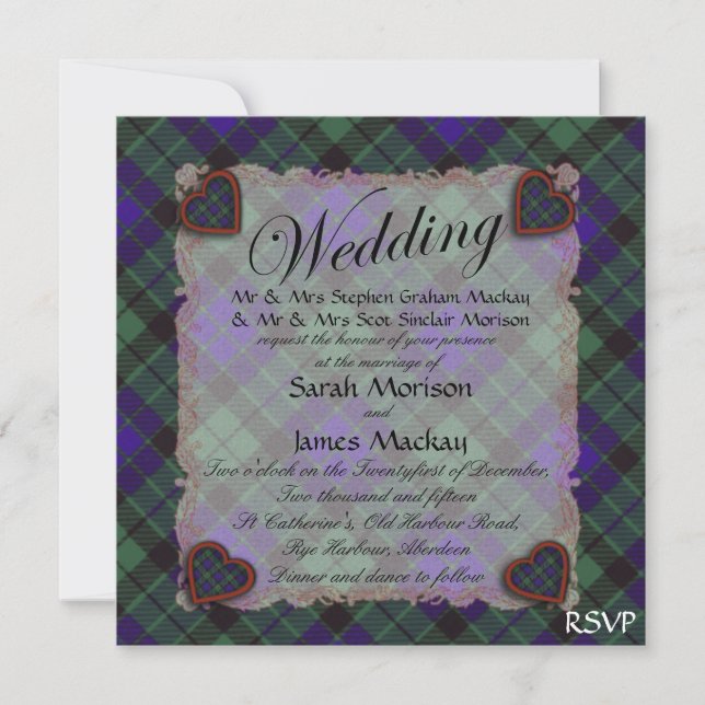 Mackay Scottish Clan tartan - Kariert Einladung (Vorderseite)
