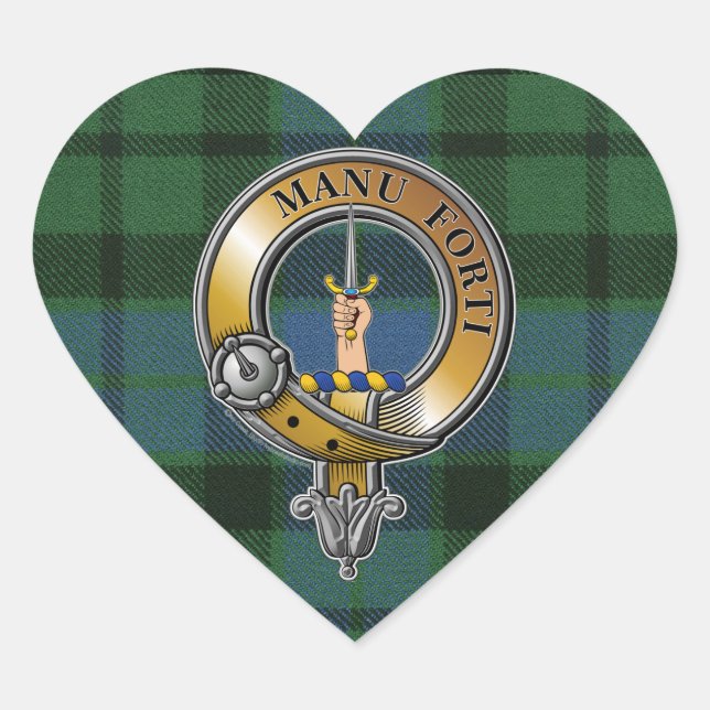 MacKay Tartan & Abzeichen Herz-Aufkleber (Vorderseite)