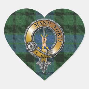 MacKay Tartan & Abzeichen Herz-Aufkleber