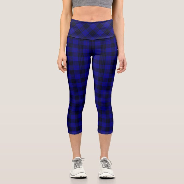 MacKay Tartan Blau kariert Capri Leggings (Vorderseite)